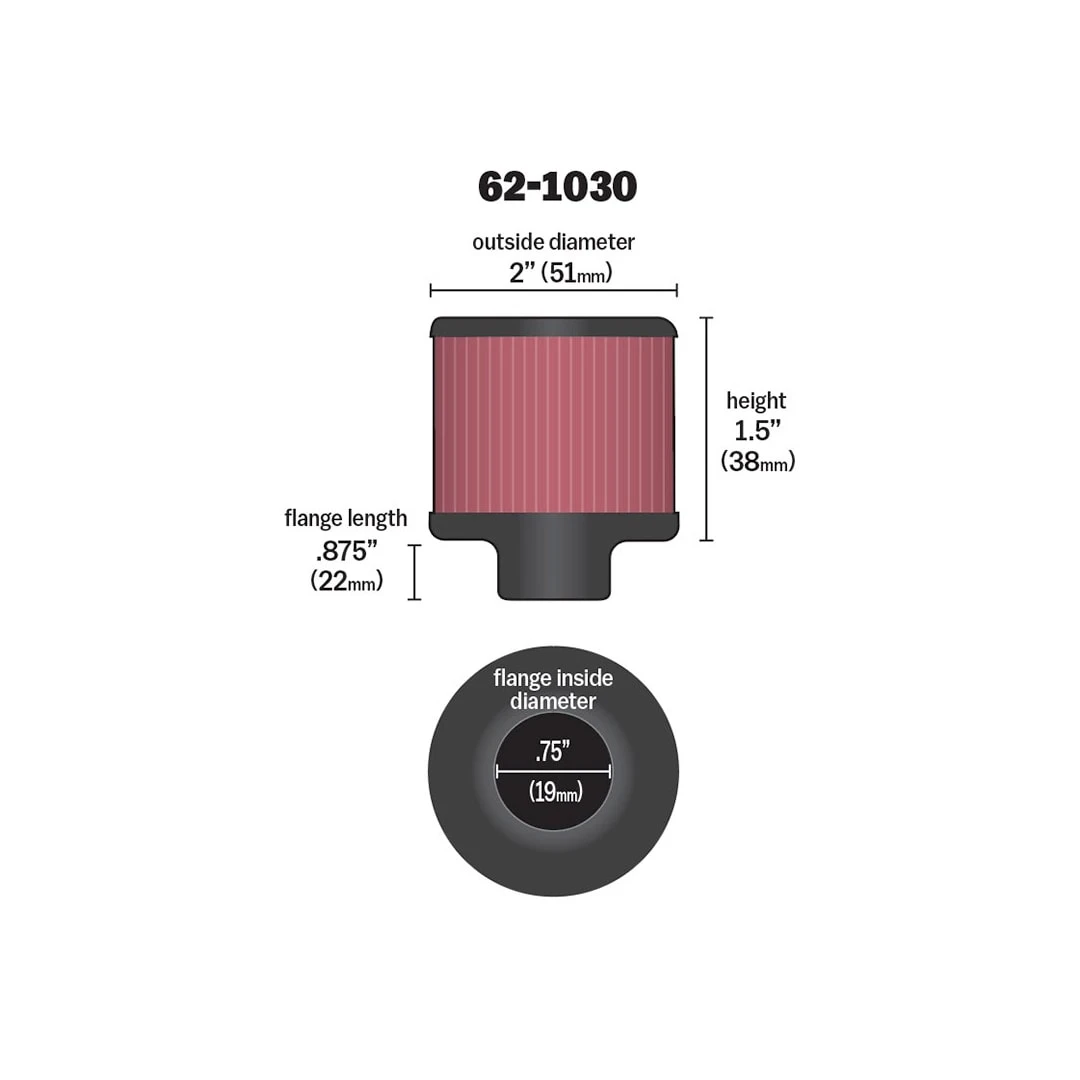 62-1030 K&N Vent Air Filter/ Breather 2 62-1030 K&N Vent Air Filter/ Breather - Image 2